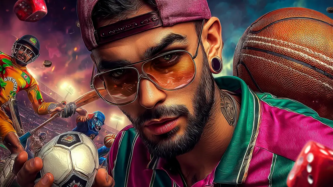 A trendy woman with cat ears and a 'BETTING' t-shirt uses her phone in a stadium, ready to place her bets and win big on her favorite teams with the 7BETBD app.